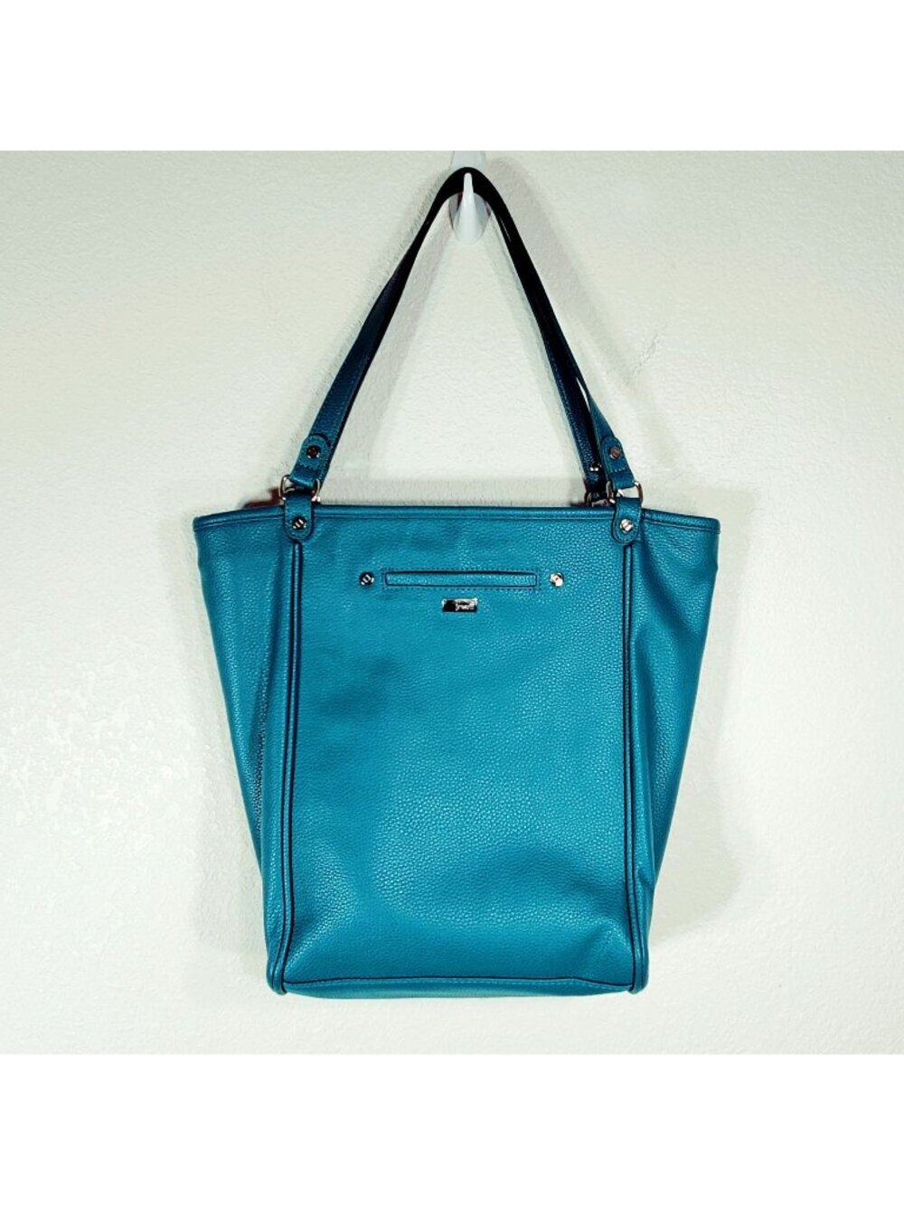 Teal Jewell By Thirty-One Tote Bag With Pebbled Texture & Dual Handles